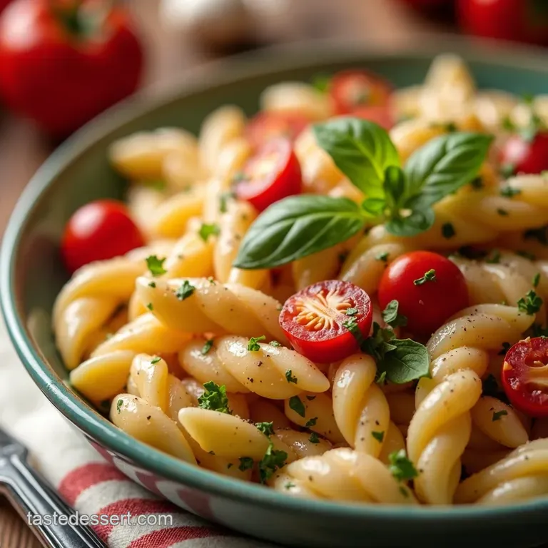Creamy Italian Pasta Salad presentation