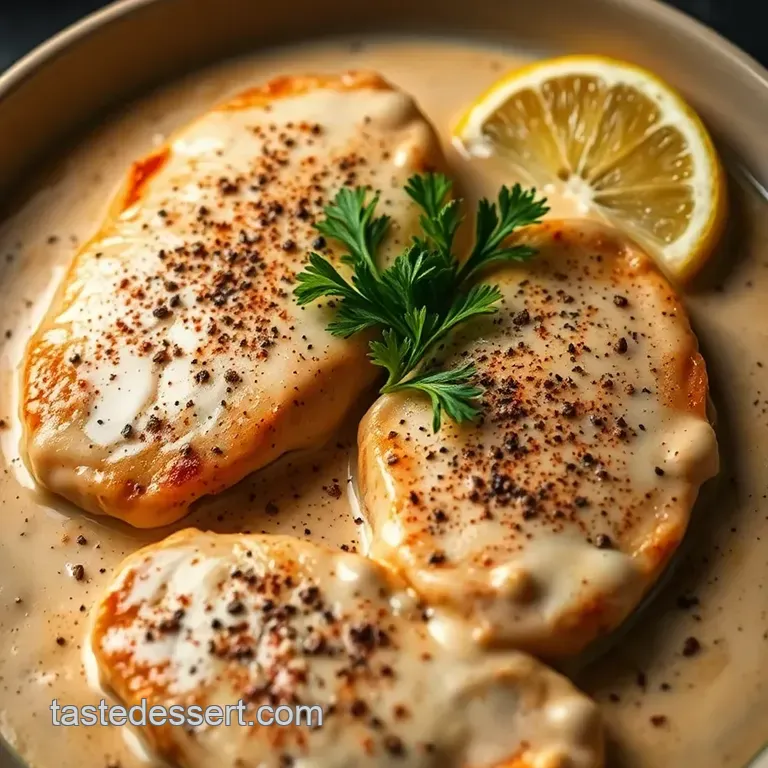 Creamy Lemon Pepper Chicken presentation