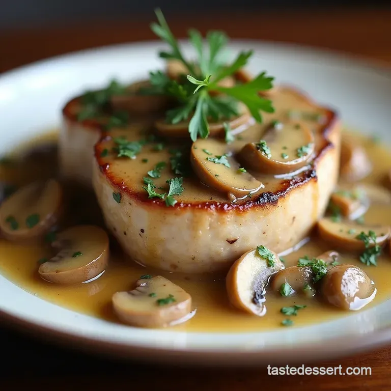 Skillet Perfection Juicy Smothered Pork Chops in Rich Creamy Mushroom Gravy