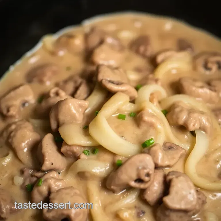 Creamy Slow Cooker Beef Stroganoff presentation