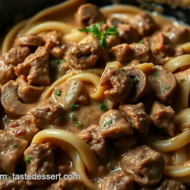 Creamy Slow Cooker Beef Stroganoff