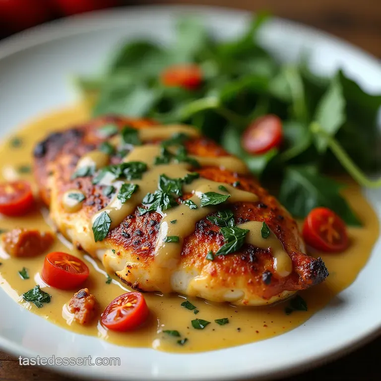 Golden PanSeared Tuscan Chicken in SunDried Tomato Spinach Cream Sauce