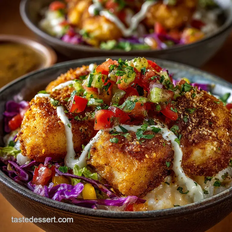 Crispy Air Fryer Fish Taco Bowls Speedy Flaky Perfection presentation