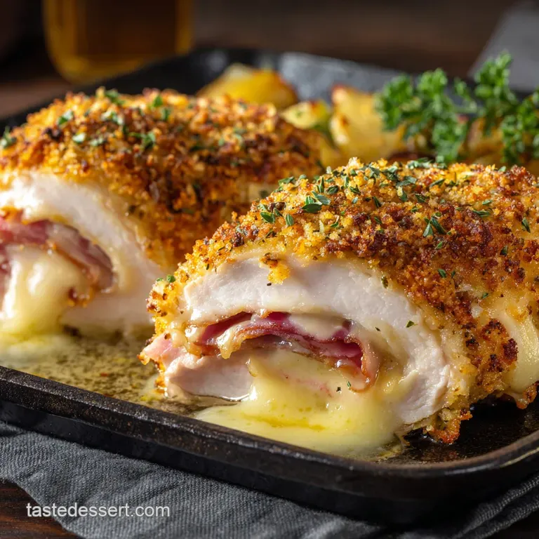 Baked Chicken Cordon Bleu: Proper Leak-Proof and Perfectly Crispy presentation