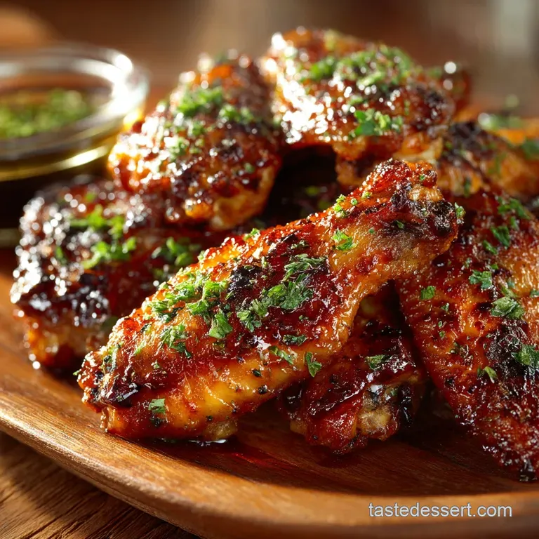 Crispy Oven Chicken Wings with Classic Buffalo Glaze presentation