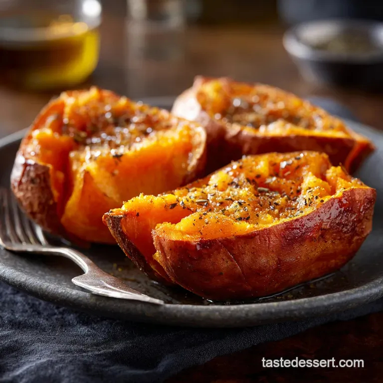 Baked Sweet Potatoes with Crispy Crust Our Best Method for Rustic Skin presentation