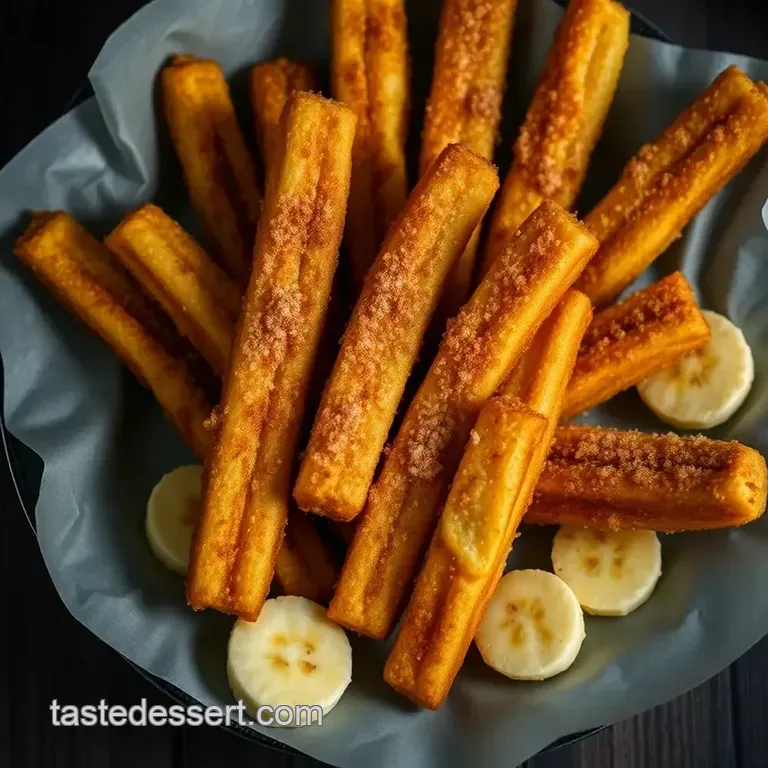 Crispy Banana Fries with Cinnamon Sugar presentation