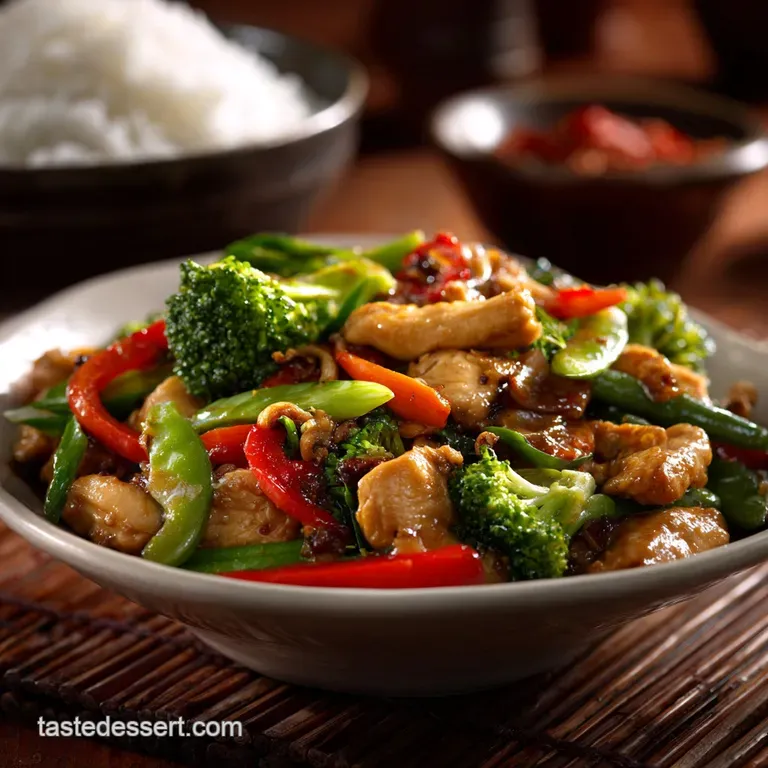 Chicken and Vegetable Stir Fry: Ginger-Garlic Recipe for Ultimate Crunch presentation