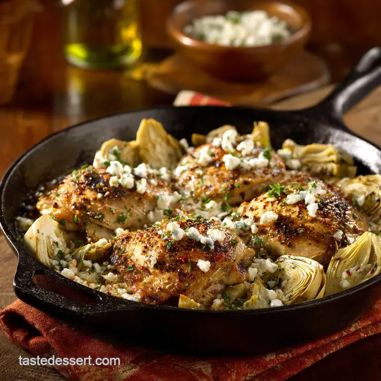 Chicken Thighs with Artichoke Hearts and Feta Chee: The Ultimate Skillet Dinner