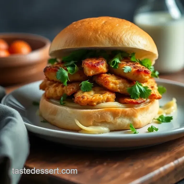 Crispy Chicken Caesar Sandwich presentation