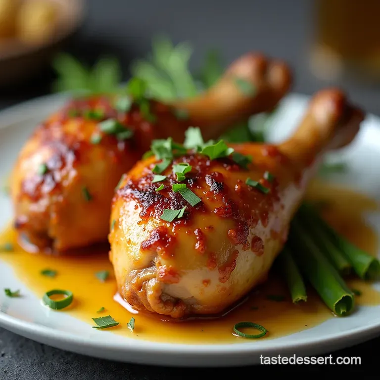 Juicy Baked Chicken Legs with Garlic and Dijon Glaze