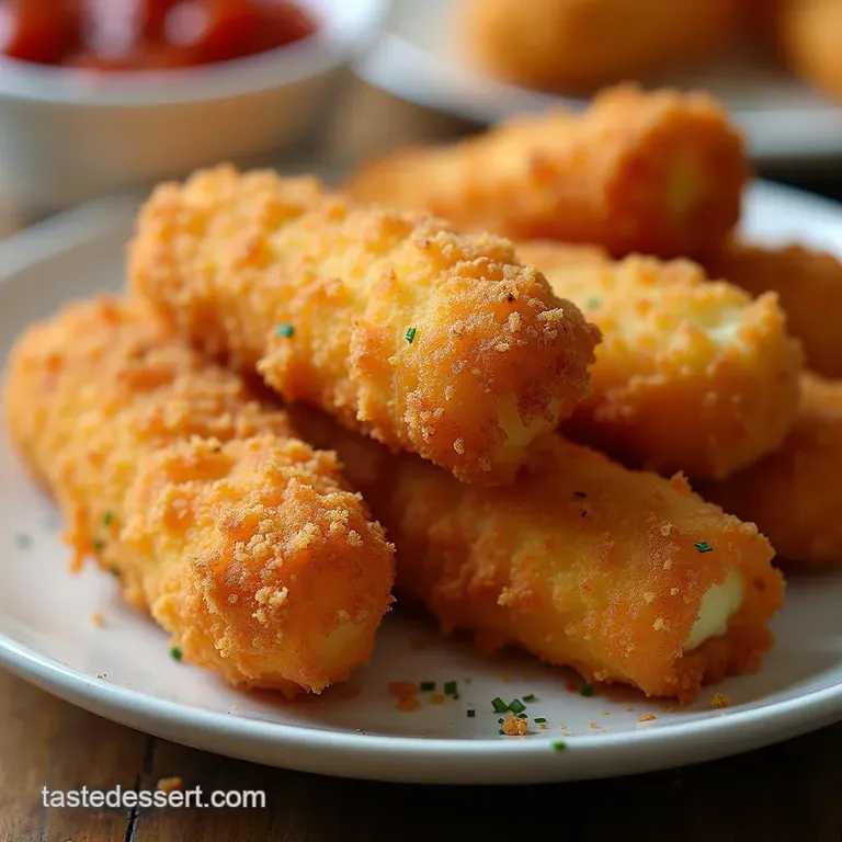 Golden Crunchers Crispy Homemade Mozzarella Cheese Sticks with Zesty Marinara