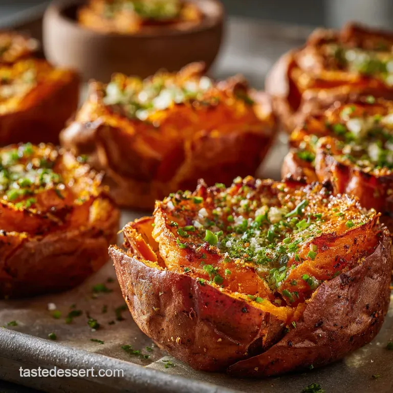 Smashed Sweet Potatoes: the Ultimate Crispy Craggy Crunch Recipe presentation