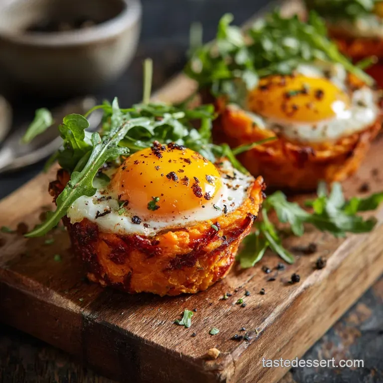 Sunshine Start Sweet Potato Egg Cups with Feta and Spinach presentation