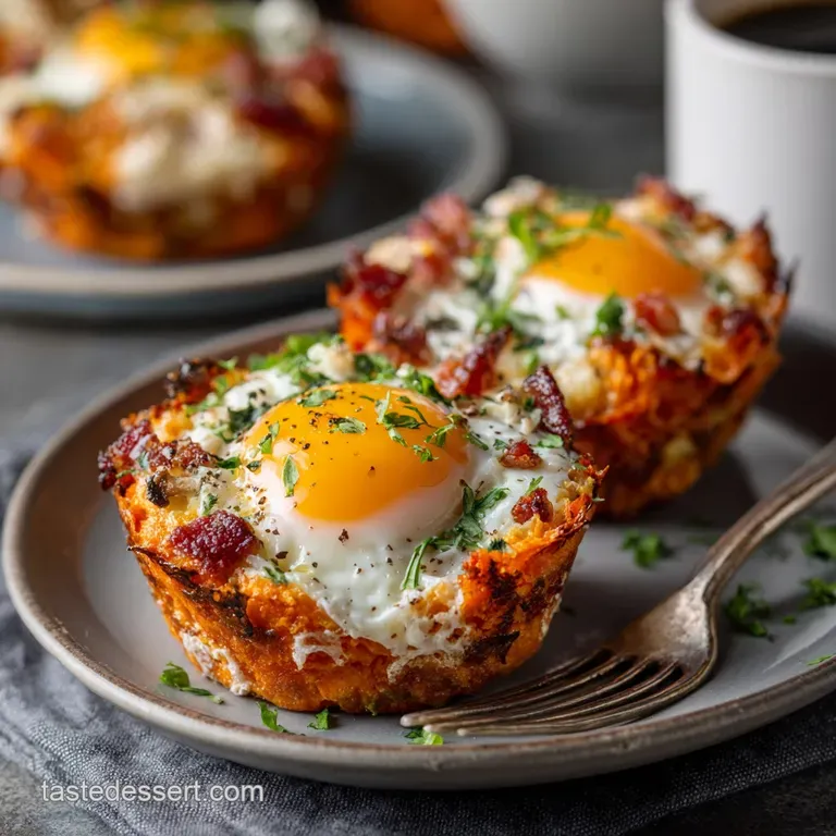 Sunshine Start Sweet Potato Egg Cups with Feta and Spinach