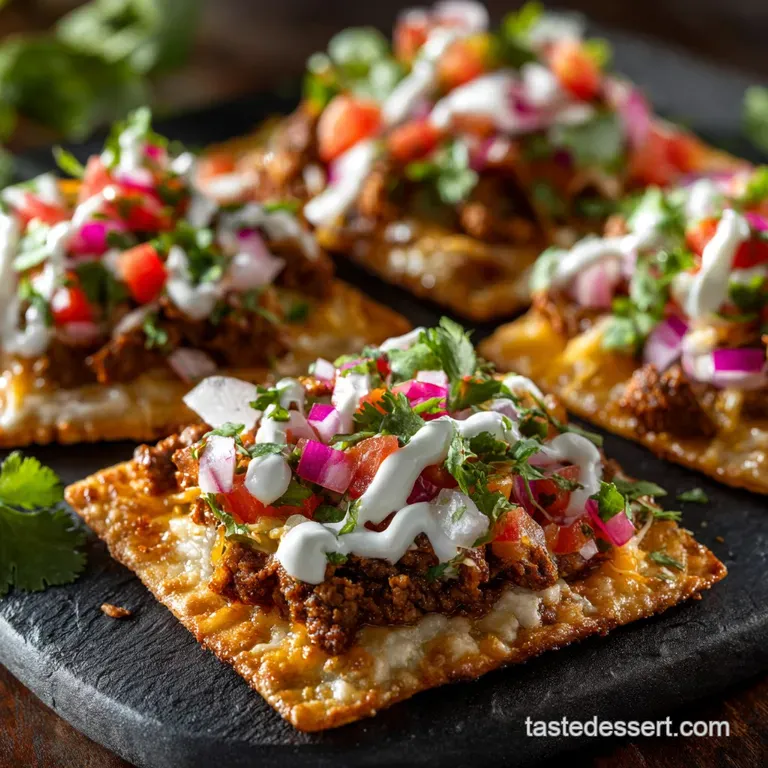Taco Pizza Appetizer: Crispy Flatbread Bites for Parties presentation
