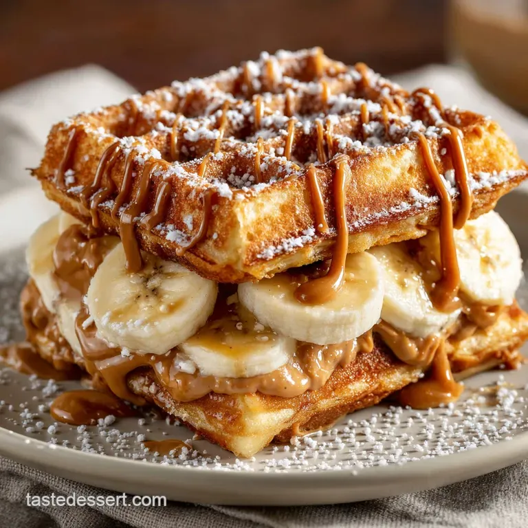 The Crispy King Waffled Peanut Butter Banana and Honey Sandwich