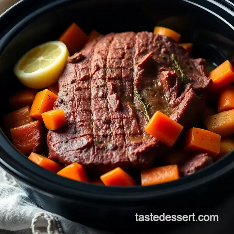 Crockpot Rump Roast with Gravy presentation