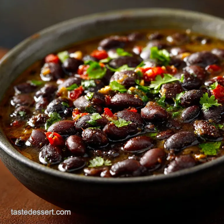 Cuban Style Black Beans: Velvety Frijoles Negros (The Gold Standard) presentation