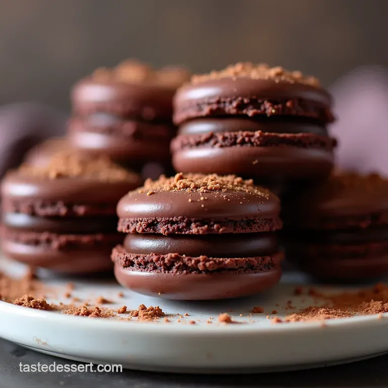 The Velvet Bomb Ultimate Dark Chocolate French Macarons with Ganache Filling