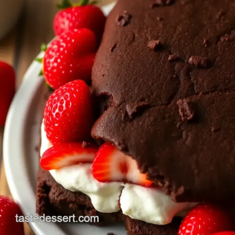 Decadent Chocolate Strawberry Shortcake presentation