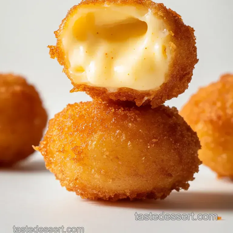 Deep-Fried Babybel Bombs with Spicy Marinara presentation