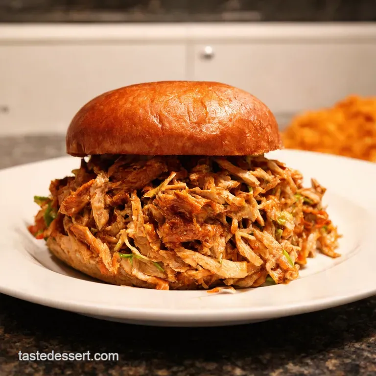 Delicious Bbq Pulled Chicken Slaw Sandwiches presentation
