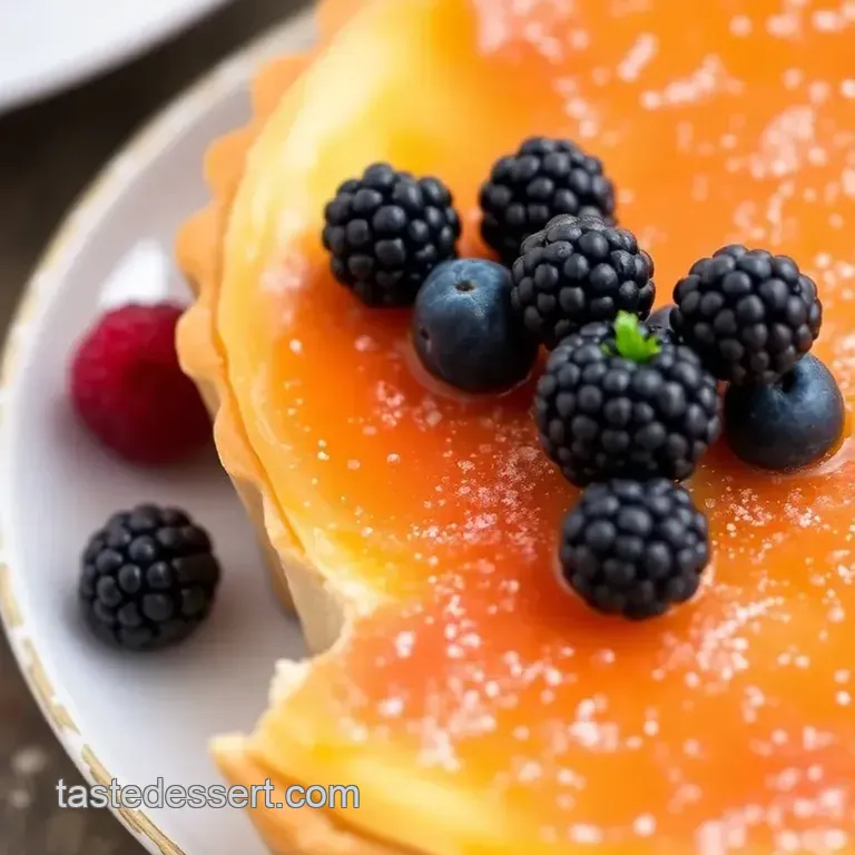 Desserts from Monaco: Tarte à la Crème presentation
