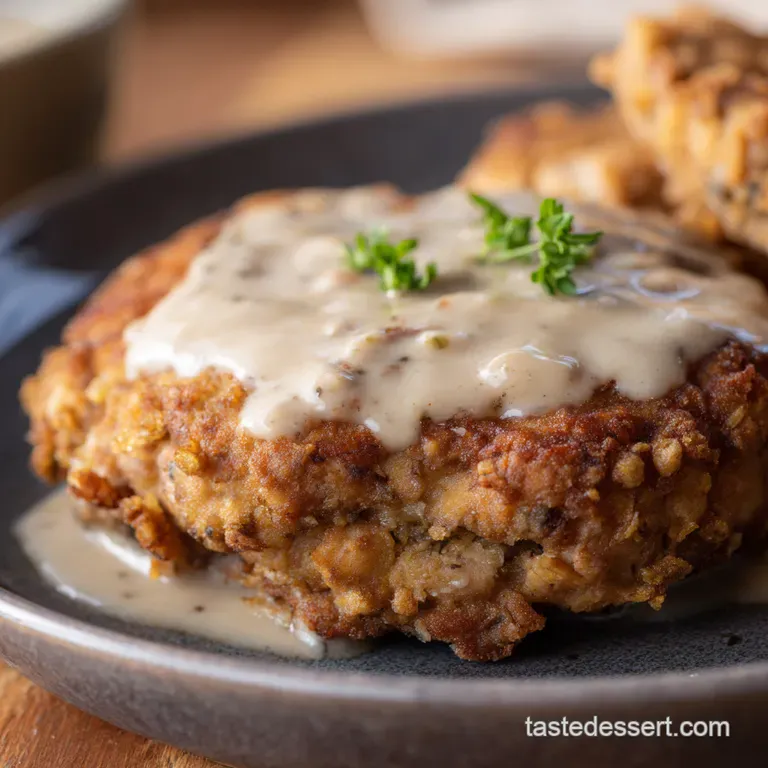 DownHome Country Fried Steak with Cream Gravy presentation