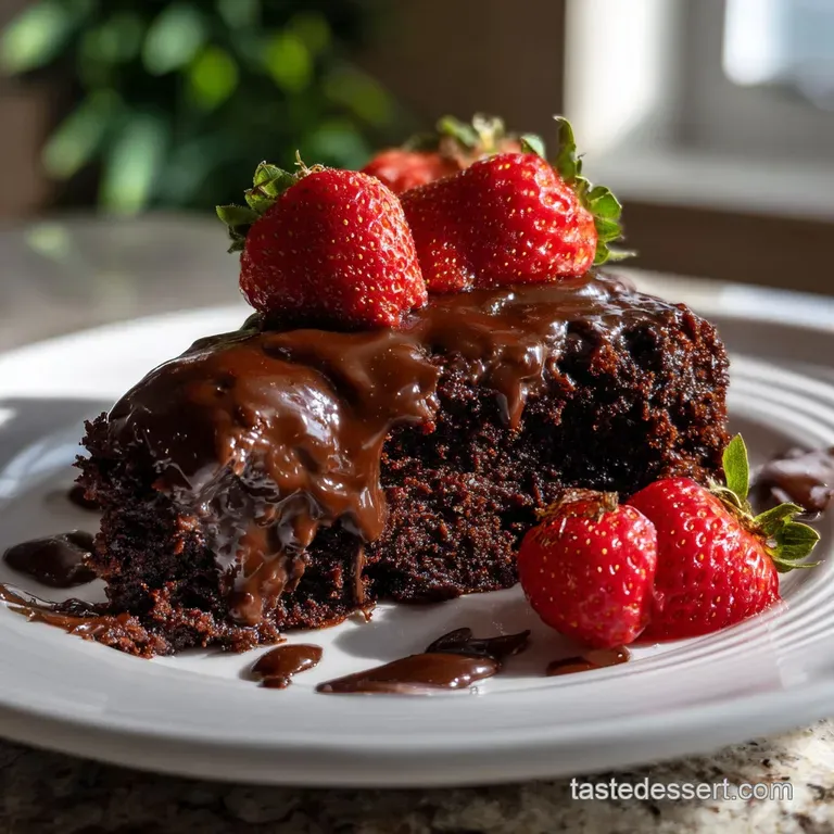 The Best and Easiest Vegan Chocolate Cake presentation