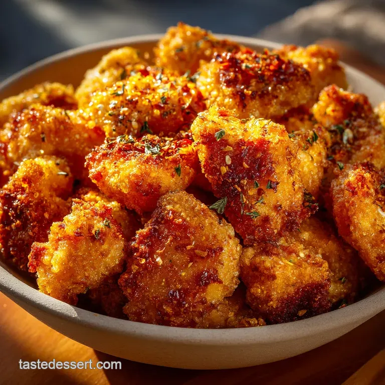 Golden Crunch the Ultimate Air Fryer Popcorn Chicken presentation