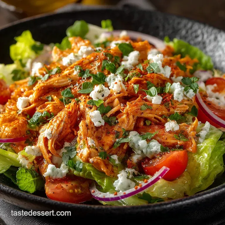 The Kickin Comfort Nextlevel Buffalo Chicken Salad presentation
