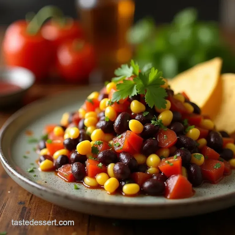 Texas Trailblazers Cowboy Caviar the Ultimate Black Bean and Corn Salsa presentation