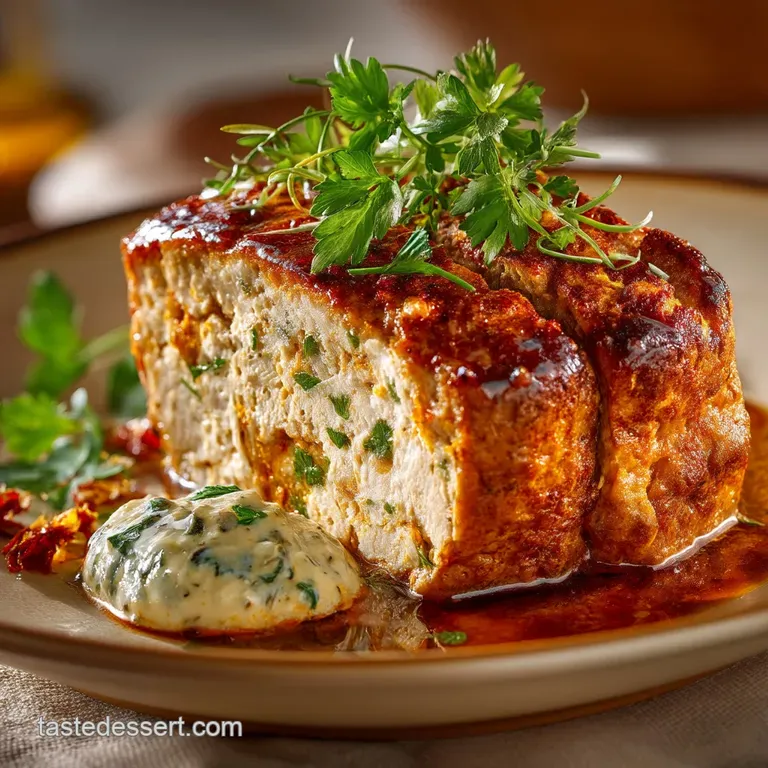 The Coronation Chicken of Meatloaf Turkey Enchilada Bake presentation