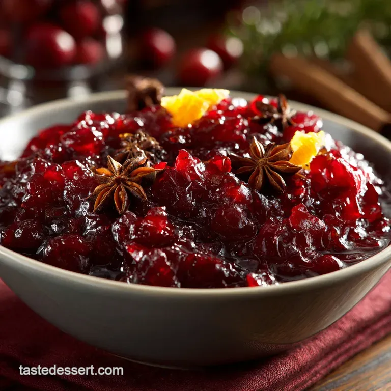 Cranberry Sauce with Orange Zest and Star Anise (Ready in 20 Minutes) presentation