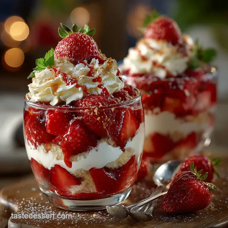 The Wimbledon Winner Luxurious Layered Strawberries and Cream Parfaits presentation