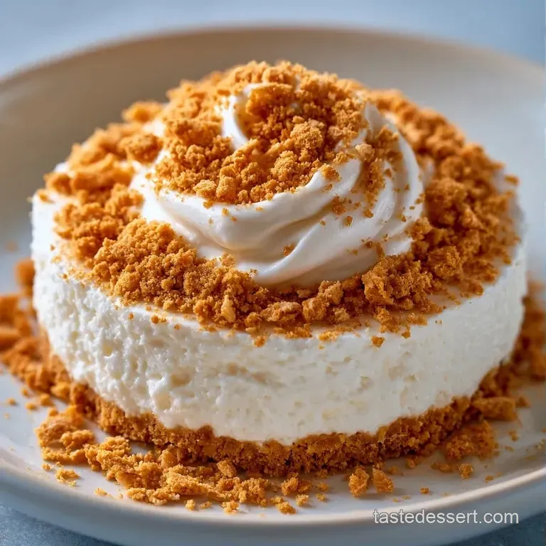 Four clear glass cups filled with ivory cream and golden crumbs, arranged neatly on a white marble tabletop.