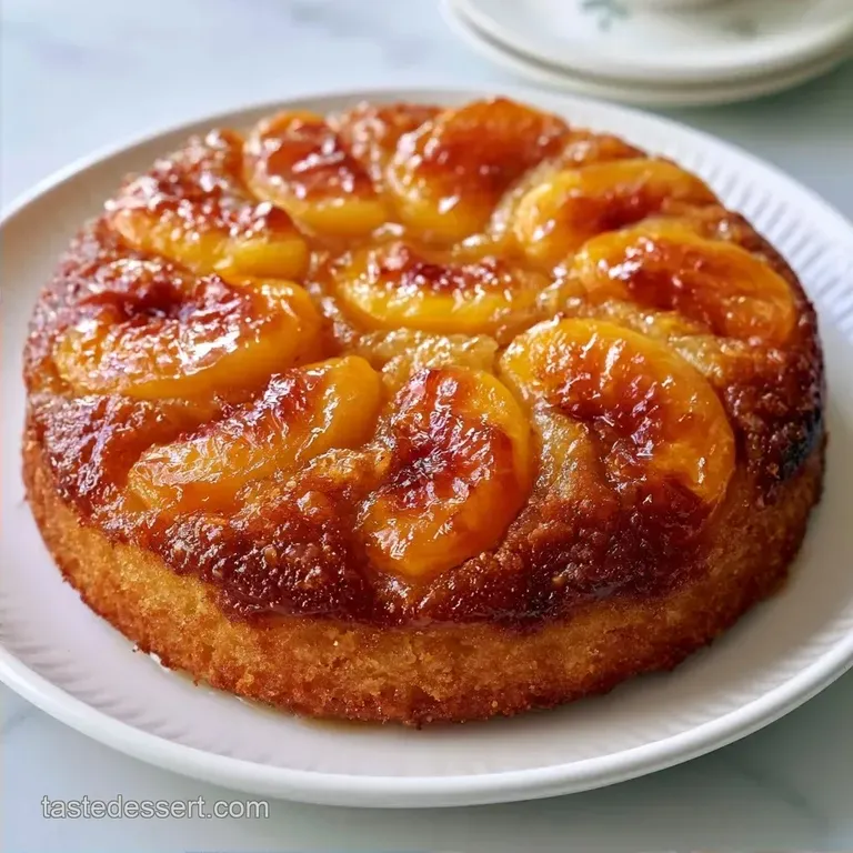 Easy Peach Upside Down Cake: Golden and Caramelized