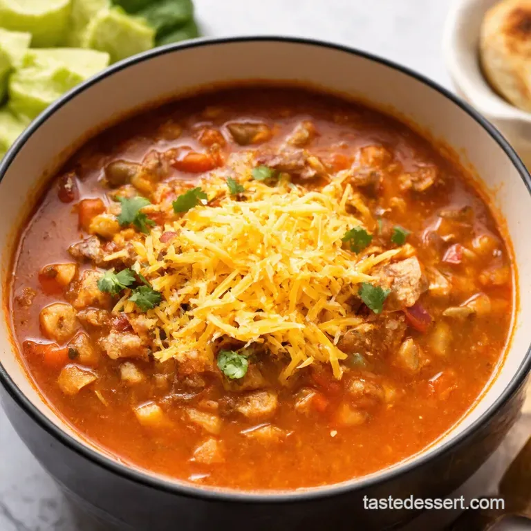 Easy Peasy Taco Soup presentation
