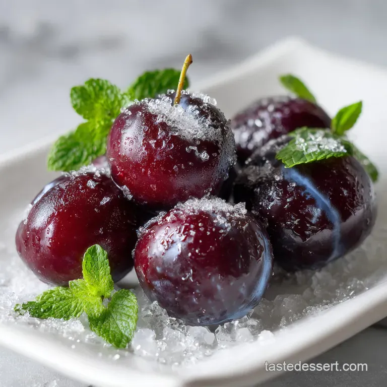 A small, clear glass bowl filled with jewel-toned sugar plums, their sugary coating catching the light on a linen napkin.