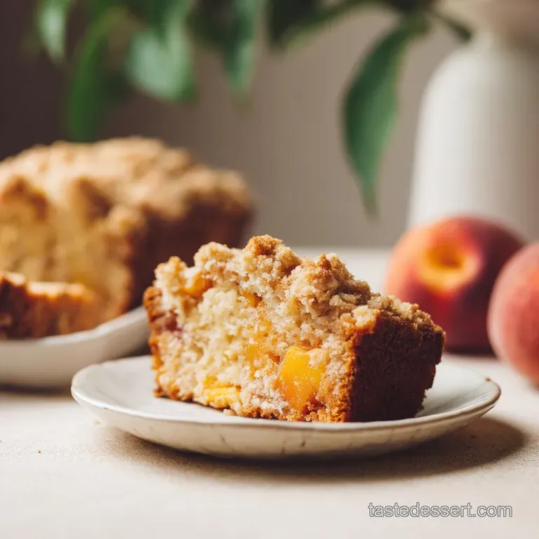 Peach Bread: Summer Crumble Quick Loaf Recipe presentation