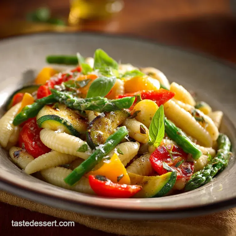 Cavatelli with Summer Vegetables Recipe Easy Sweet Sweetcorn Zucchini Pasta presentation