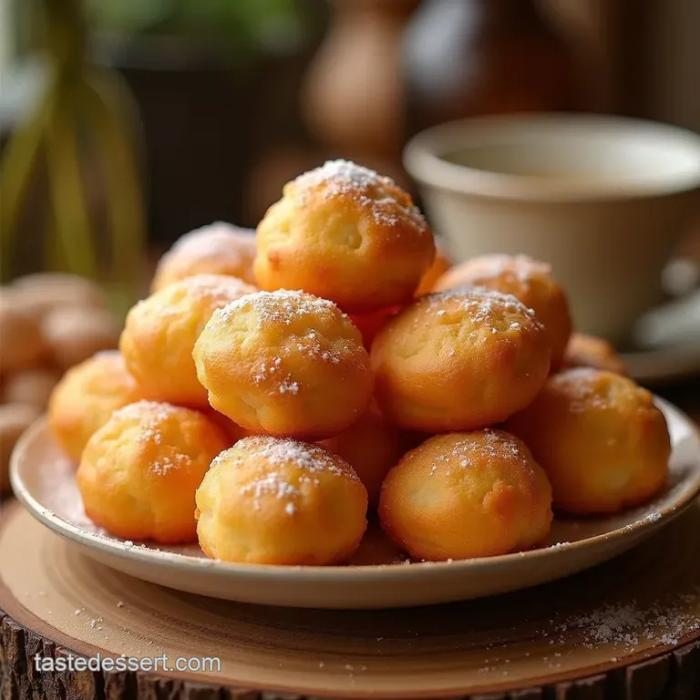 Golden Puffs of Joy Easy Classic Italian Zeppole Choux Doughnuts presentation