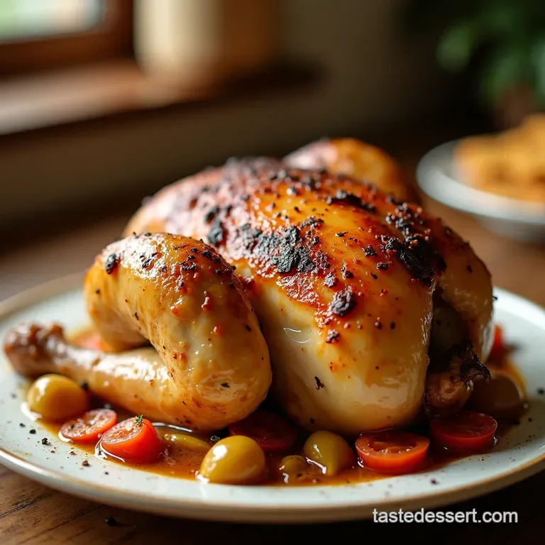 Effortless Crockpot Roasted Chicken presentation