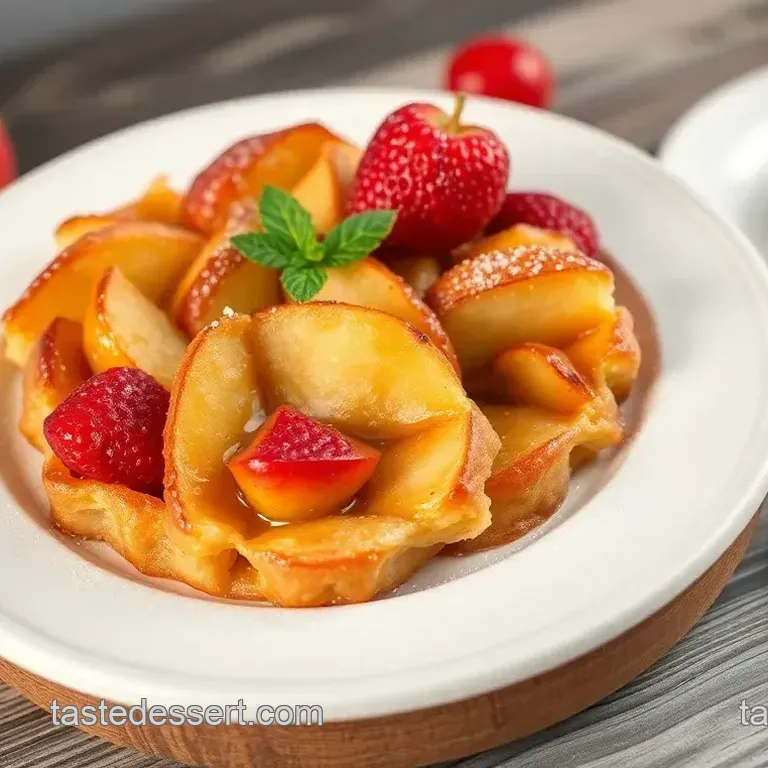 Elegant French Dessert Plates: Tarte Tatin & Raspberry Crème Brûlée Duo