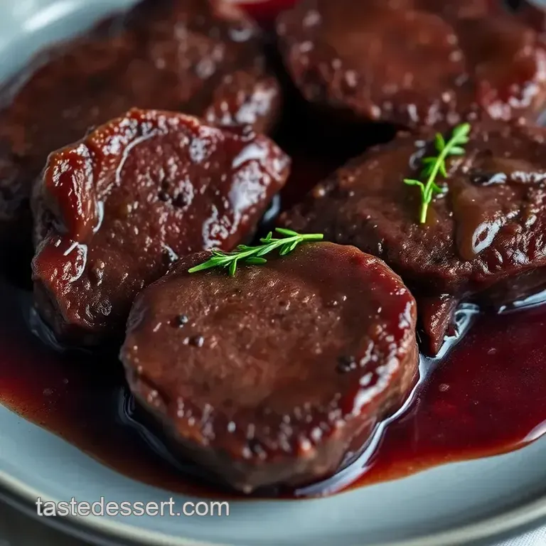 Filet Mignon Medallions with Red Wine Reduction presentation