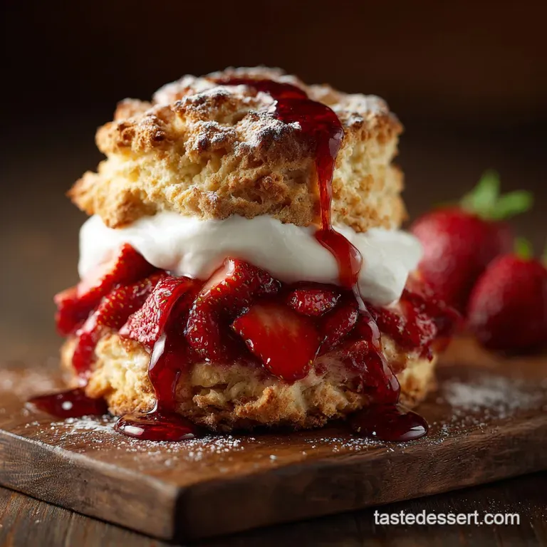 Strawberry Shortcake: the Ultimate Flaky Scone Style Recipe presentation