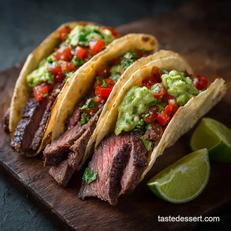 Steak Tacos: Smoky Flank Steak with Guacamole-Crema
