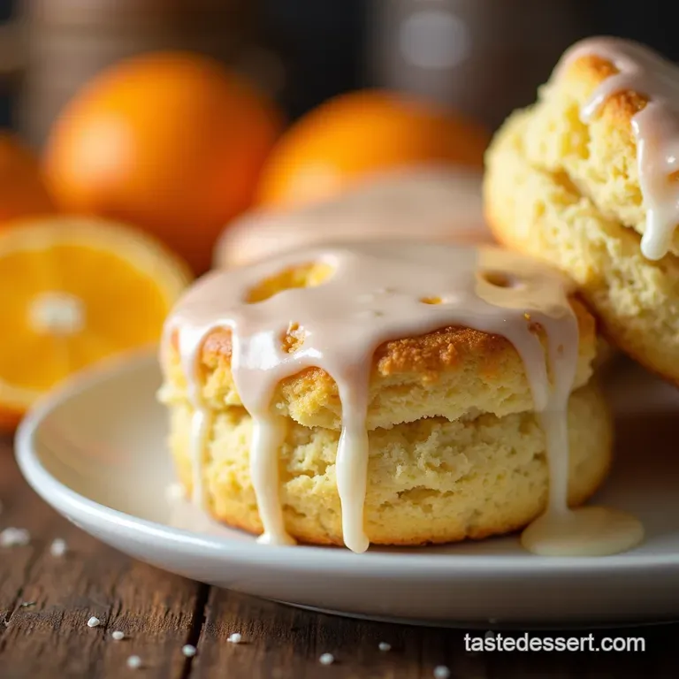 Sunshine Citrus Fluffy Glazed Orange Scones presentation