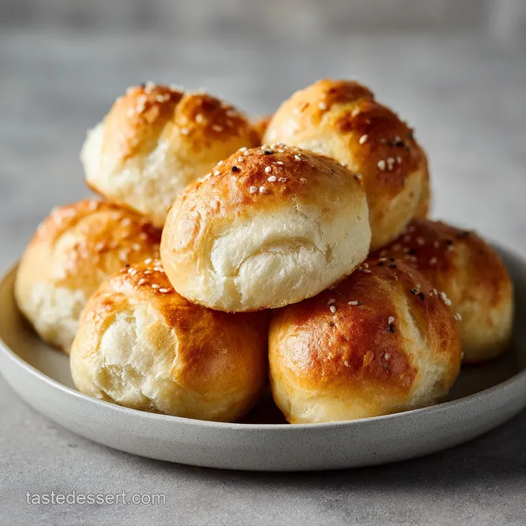 A neatly stacked trio of hot dog buns, their soft, yielding texture visible, invitingly presented against a simple backdrop.